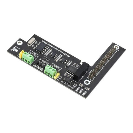 Waveshare RS485 CAN Expansion Board for Jetson Projects - black PCB with 40PIN GPIO header and RS485/CAN terminal blocks