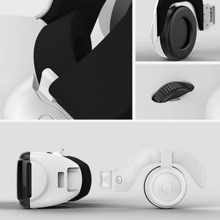 Shinecon Virtual Reality Glasses for 4.7-6.1 Inch Smartphones with Headset white adjustable headset close-up