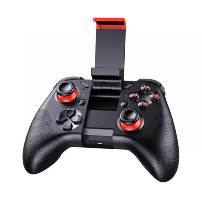 Handheld Controller for Daily Mobile and PC Gaming Sessions - black/red wireless gamepad with phone holder