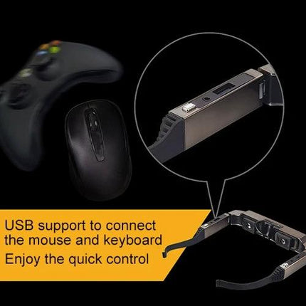 Virtual Reality Headset for Immersive 3D Entertainment and Media - compact Android VR with USB support for mouse, keyboard and wireless game controller