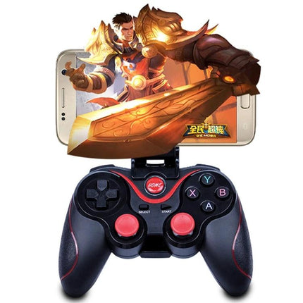 Bluetooth Gamepad for Home and Travel Gaming Sessions wireless controller with phone clip for Android iOS and PC, ergonomic travel-ready gamepad