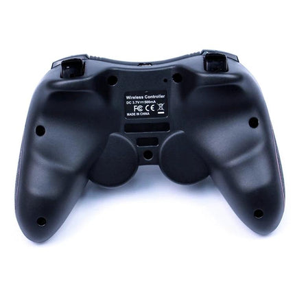 Bluetooth Gamepad for Home and Travel Gaming Sessions - black wireless controller back view for Android, iOS, and Windows