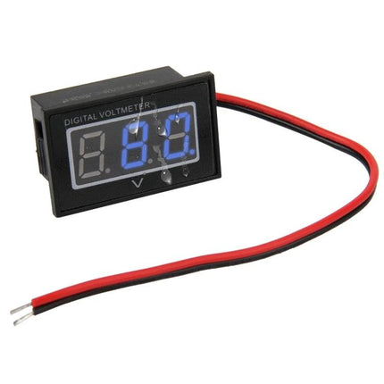 Mini Waterproof Digital Voltage Meter for DC Checks compact waterproof panel voltmeter with blue LED display and red-black wires