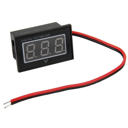 Waterproof Mini Digital Voltage Meter for Everyday Electrical Use - compact waterproof DC voltmeter with red/black leads for automotive battery and electronics checks