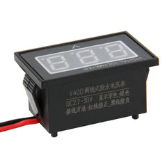 V40D Mini Waterproof IPX4 Digital Voltmeter with Red Light Display - DC 2.5-30V Measurement