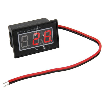 Waterproof Mini Digital Voltage Meter for Everyday Electrical Use compact waterproof digital voltmeter with red LED display and red black probe wires