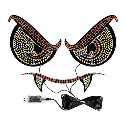 Demon Eye Car LED Ambient Light USB Powered Interior Accent — USB-powered eye-shaped interior LED strips with wiring and USB plug