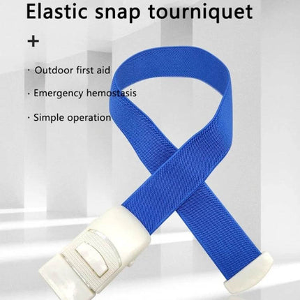 Detachable Buckle Emergency Tourniquet 2.5x40cm For Outdoor Use - blue elastic snap tourniquet with detachable buckle for camping and first aid