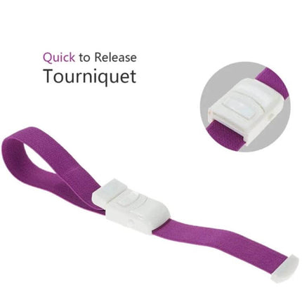 Detachable Buckle Emergency Tourniquet 2.5x40cm For Outdoor Use - purple nylon quick-release tourniquet with detachable ABS buckle