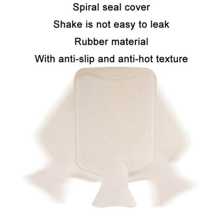 Detachable Rubber Hot Water Bottle Cover 2000ml Pink Rabbit - beige rubber bottle with spiral seal cover, anti-slip anti-hot texture, 32x19cm