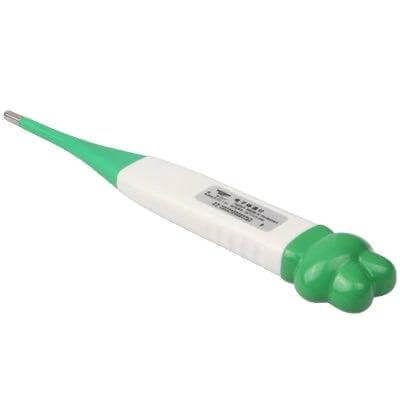 Digital Baby Thermometer With Flexible Probe For Home Use - green flexible-probe thermometer with LCD for oral and underarm readings, quick home fever monitoring
