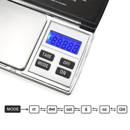 Digital Diamond Scale 1000g for Jewelry and Small Items - compact digital jewelry scale 1000 g capacity with 0.1 g readability, tare and multiple weighing modes