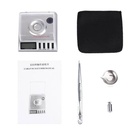 Digital Jewellery Scale 20g Capacity for Small Gems and Metals compact kit with scale, tweezers, weights, scoop, manual and pouch