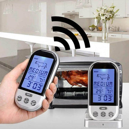 Digital Probe Oven Thermometer For Kitchen Cooking wireless stainless steel probe with receiver monitoring roast temperature