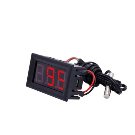Digital Thermometer With 1.9-Inch LED Display For Indoor Use compact 48×29×23mm with probe and 20cm power lead, red 1.9-inch LED temperature display