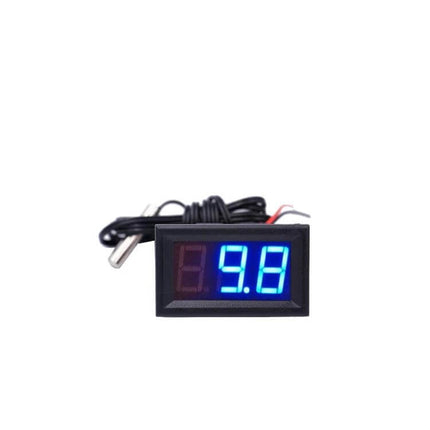 Digital Thermometer With 1.9-Inch LED Display For Indoor Use compact 48×29×23mm with blue LED readout and 20cm probe cable