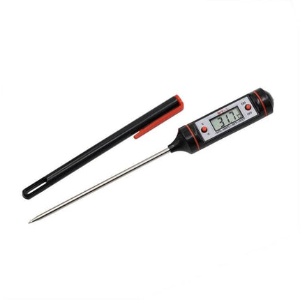 Digital Thermometer HT-1 For Kitchen And Everyday Use - stainless probe with LCD readout and protective cap, shows 37.0°C