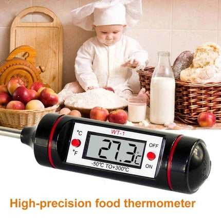 Digital Thermometer HT-1 For Kitchen And Everyday Use — 125mm probe showing 27.3°C for cooking and food prep
