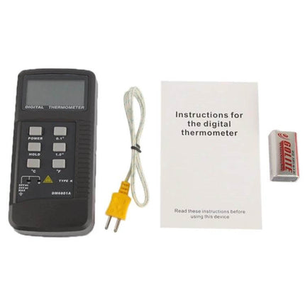 Digital Thermometer With K Type Sensor For Home Kitchen Use digital probe, instructions and battery kit