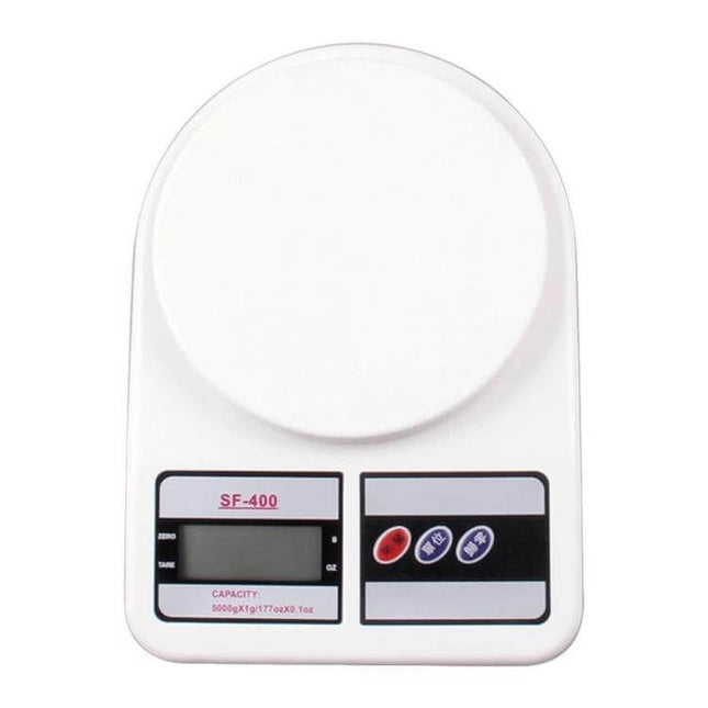 Digital Portable Kitchen Scale for Everyday Ingredient Measuring in compact white design with 1 g readability and 1 kg capacity