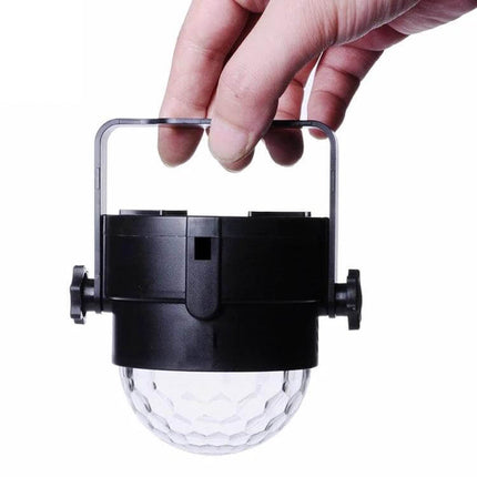 Disco Ball Party Light Sound Activated For Parties And Events - compact rotating RGB disco ball with mounting bracket and sound-activated control