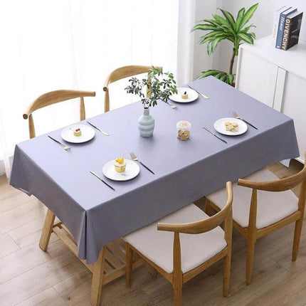 Disposable PVC Tablecloth 140x180 For Family Meals - gray hemp texture non-slip disposable cover for casual dining and easy cleanup