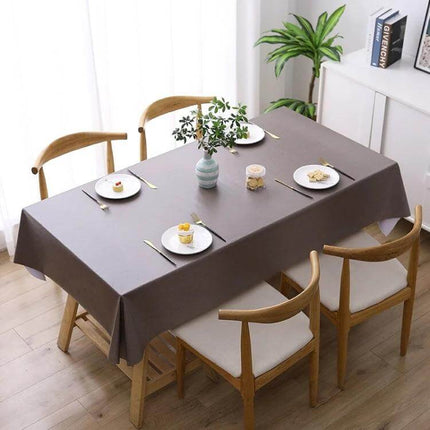 Disposable PVC Tablecloth 140x180 For Family Meals - gray textured non-slip cover for casual dining and easy cleanup