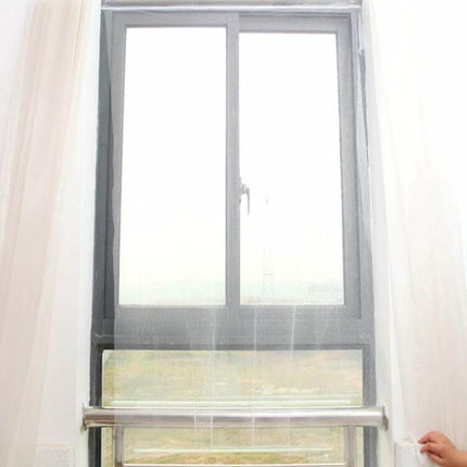 DIY Polyester Window Screen With Hook and Loop Fastener installed on a sliding window for tool-free insect protection