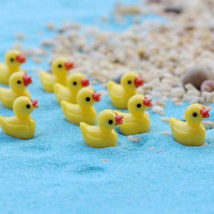 Dollhouse Yellow Duck Plant Decor Mini Five Pack For Dollhouses - resin miniature yellow ducks for dollhouse gardens and pond displays