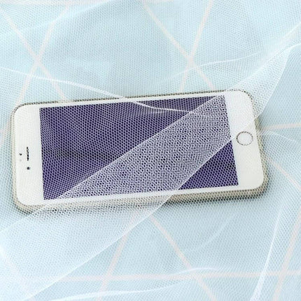 Dorm Upper Berth Mosquito Net For Dorm Rooms 90x190x150 cm white breathable mesh over phone showing fabric texture