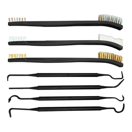 Double-End Steel Wire Pipe Brush for Rust Removal and Cleaning — 17cm double-ended wire brushes and picks for removing rust, paint, corrosion from pipes and metal