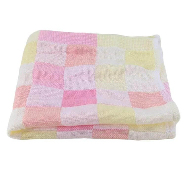 Double Gauze Cotton Bath Towel For Everyday Use 70x140 cm - pastel plaid 100% cotton lightweight double gauze towel folded for home, gym, guest use