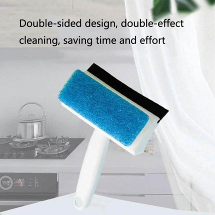 Double Sided Bathroom Window Cleaning Brush For Glass Mirrors - double-sided blue and black sponge head for streak-free mirror and glass cleaning