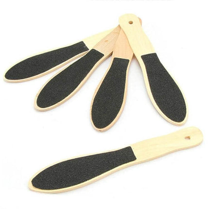 Double Sided Emery Wood Foot Massager For Heels And Dry Skin - compact wooden foot file with two textured emery surfaces for exfoliating heels and dry skin
