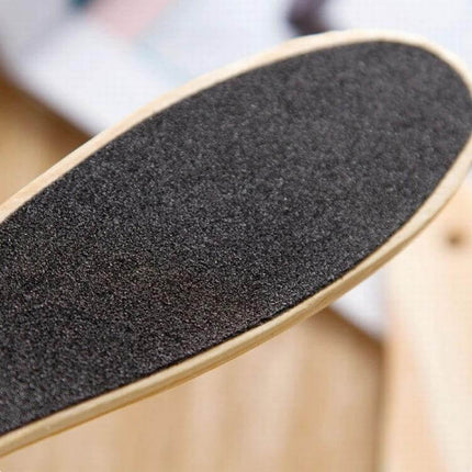Double Sided Emery Wood Foot Massager For Heels And Dry Skin – close-up of black emery surface on wooden foot rasp for removing dry skin