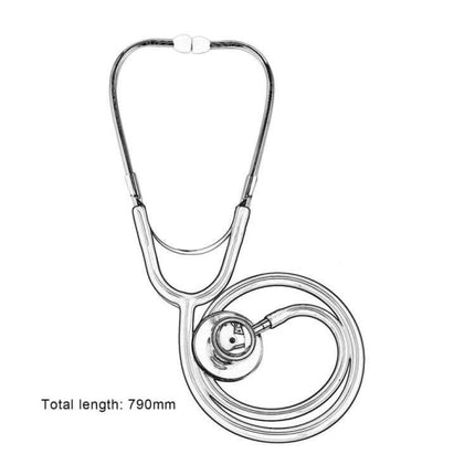 Double Sided Stethoscope With Aluminum Chestpiece Single Tube For Medical Exams - single tube stethoscope 44mm aluminum chestpiece, total length 790mm