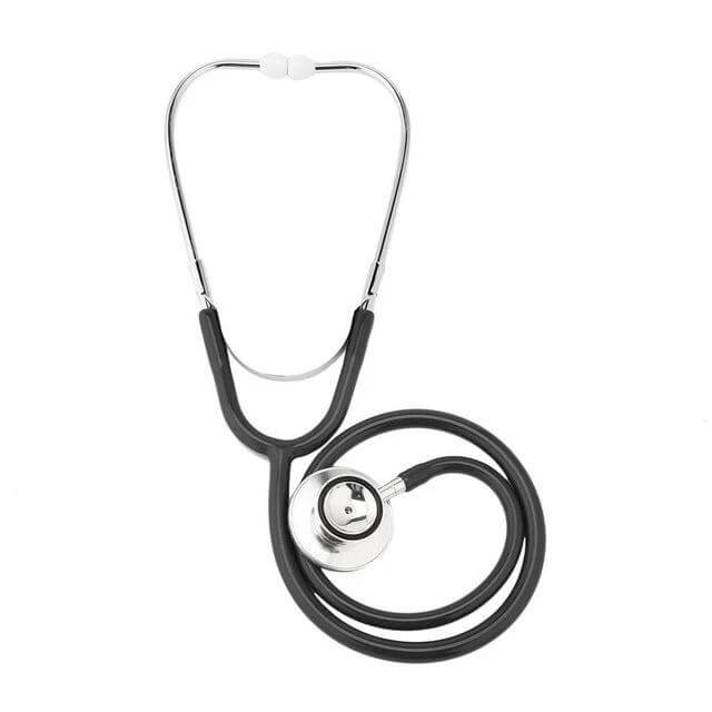 Double Sided Stethoscope With Aluminum Chestpiece Single Tube For Medical Exams - black single-tube stethoscope with 44mm aluminum chestpiece