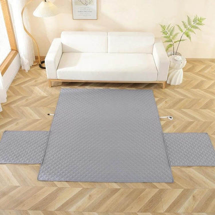 Double-Sided Waterproof Pet Sofa Cover 250x196 cm Diamond Pattern displayed on a light living room floor protecting a large white sofa