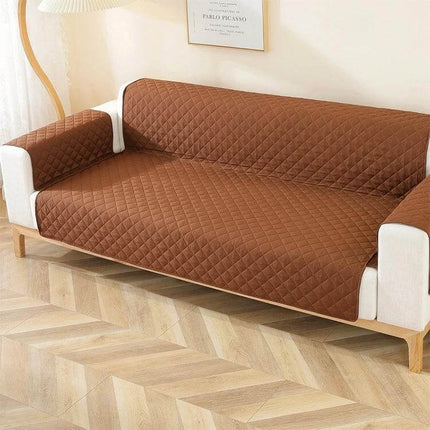 Double-Sided Waterproof Pet Sofa Cover 250x196 cm Diamond Pattern - brown reversible quilted waterproof sofa protector for large sofas