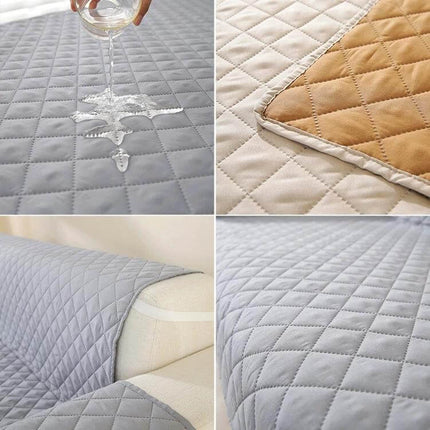 Double-Sided Waterproof Pet Sofa Cover 250x196 cm Diamond Pattern showing reversible quilted waterproof protection for large sofas