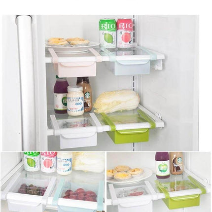 Drawer Style Fridge Storage Rack For Easy Organization - clear pull-out drawers organizing sauces, snacks and bottles in fridge shelves