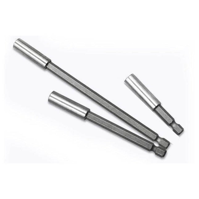 Drill Extension Rod With Magnetic Joint, 60/100/150mm shown in three lengths for tight-space drilling and fastening with built-in magnet