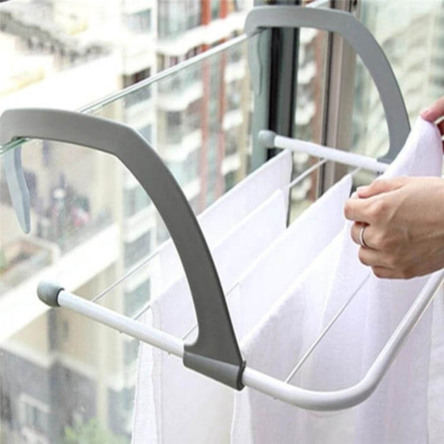 Drying Rack Foldable For Indoor Balcony Everyday Home Use - compact metal mesh balcony hanger for shirts, towels, socks, baby clothes