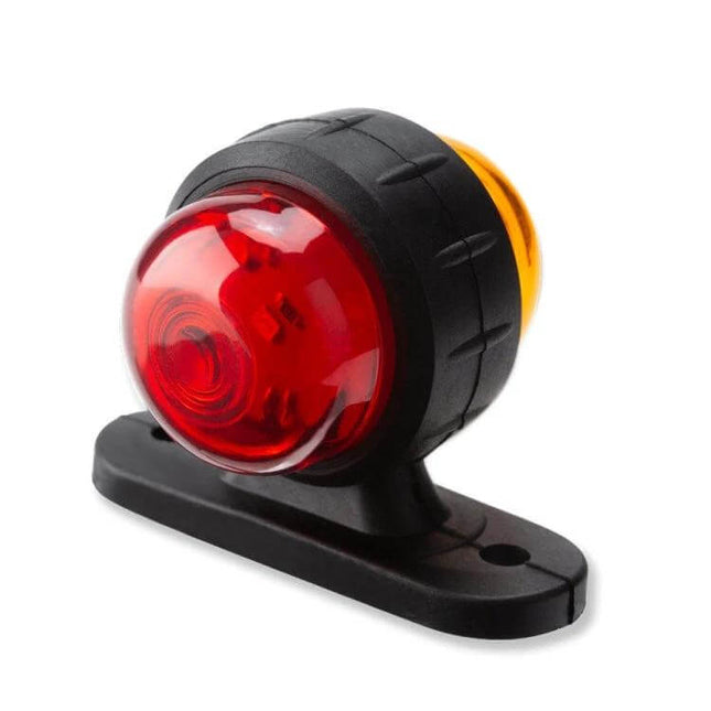 Dual-Color Truck Side Tail Light Two-Pack for Vans and Trailers compact dual-color LED side tail light with red lens on mounting base