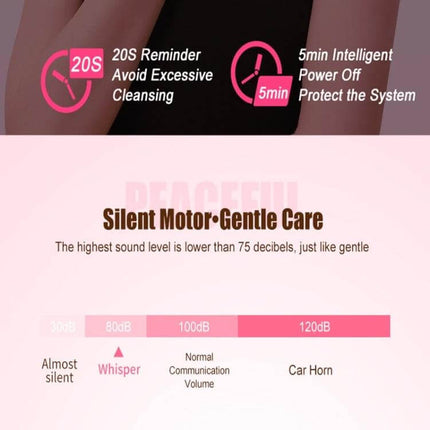 Duosi 2in1 Electric Facial Cleansing Brush For Daily Face Care - silent motor gentle care, 20s reminder and 5min auto-off, IPX6 waterproof silicone