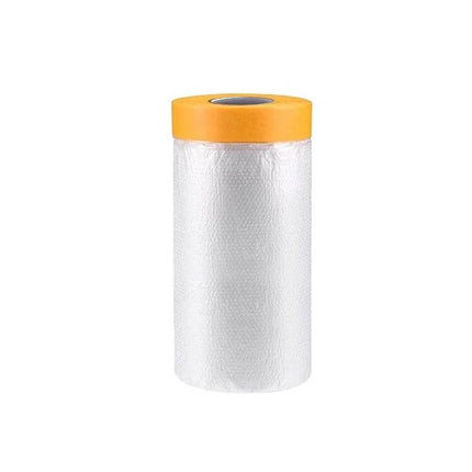 Dustproof Masking Film for Furniture and Walls 55cm x 20m roll with yellow dispenser, PE protective film for painting and renovation