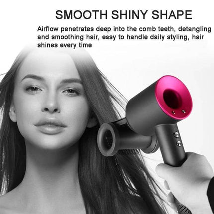 Dyson Hair Dryer Nozzle for Smooth Flyaways During Daily Styling shown attached to dryer smoothing a model’s hair, ABS plastic, compatible HD01-HD152