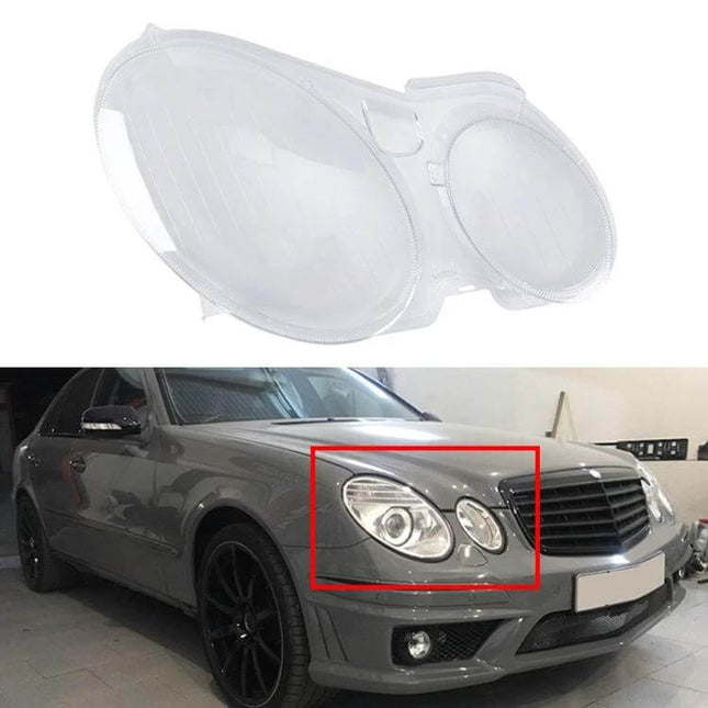 E-Class Right Headlight Protective Cover For Everyday Use - clear PC replacement lens, right-side headlight cover resisting yellowing and oxidation
