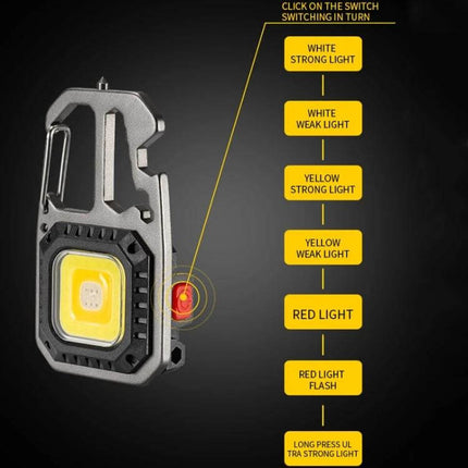 E-SMARTER Mini Bright Light Portable Flashlight Black compact aluminum COB LED with magnetic back hook and multi-mode lighting