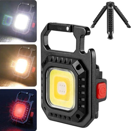 E-SMARTER Mini Keychain Flashlight With COB LED For Daily Use compact aluminum alloy keychain light with magnetic back, hook and folding bracket